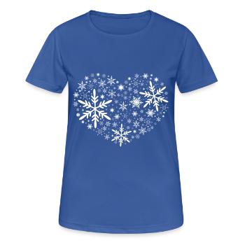 Schneeball Herz - Frauen T-Shirt atmungsaktiv - Royalblau - Vorne - AI Model Female 172 light (172cm)