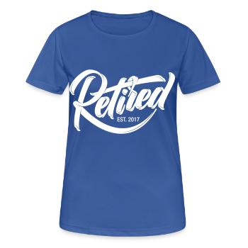 Retired EST. 2017 | Cool Logo Design - Frauen T-Shirt atmungsaktiv - Royalblau - Vorne - AI Model Female 172 light (172cm)