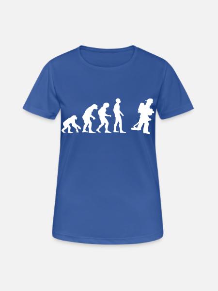 evolution Feuerwehrmann - Frauen T-Shirt atmungsaktiv - Royalblau