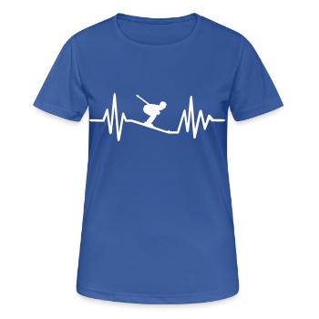 Ski - Frauen T-Shirt atmungsaktiv - Royalblau - Vorne - AI Model Female 172 light (172cm)