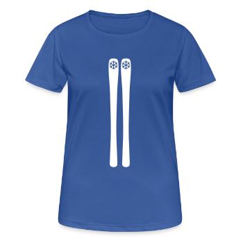 Ski - Frauen T-Shirt atmungsaktiv - Royalblau - Vorne - AI Model Female 172 light (172cm)
