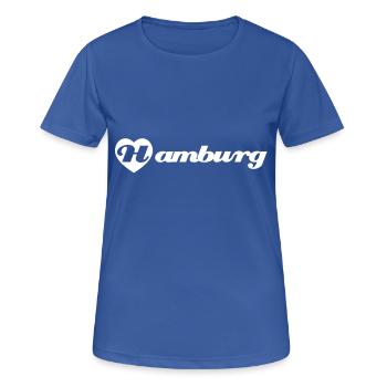 I love Hamburg - Frauen T-Shirt atmungsaktiv - Royalblau - Vorne - AI Model Female 172 light (172cm)