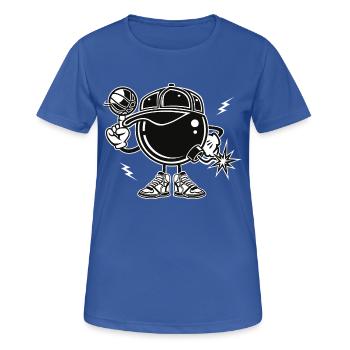 COMIC BASKETBALLER - Comic Cartoon Motiv Shirt - Women's Breathable T-Shirt - royal blue - Front - AI Model Female 172 light (172cm)