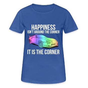Happiness is the corner - T-shirt respirant Femme - bleu royal - Devant - AI Model Female 172 light (172cm)