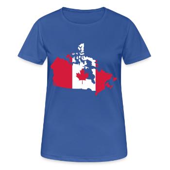 Kanada - Frauen T-Shirt atmungsaktiv - Royalblau - Vorne - AI Model Female 172 light (172cm)