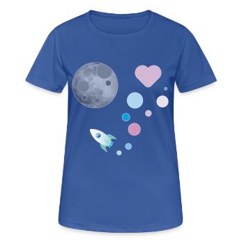 Space Rocket - Frauen T-Shirt atmungsaktiv - Royalblau - Vorne - AI Model Female 172 light (172cm)