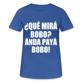 que mira bobo - Frauen T-Shirt atmungsaktiv - Royalblau - Vorne - AI Model Female 172 light (172cm)