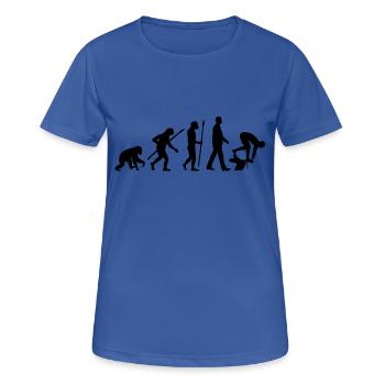 evolution_schwimmer_102012_a_1c - Frauen T-Shirt atmungsaktiv - Royalblau - Vorne - AI Model Female 172 light (172cm)