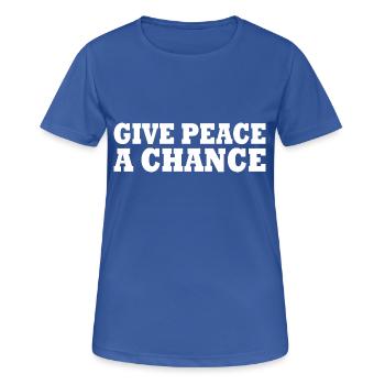 Give peace a chance - Frauen T-Shirt atmungsaktiv - Royalblau - Vorne - AI Model Female 172 light (172cm)