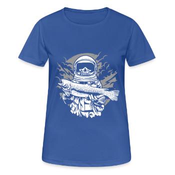 Astronaut Fishing - Women's Breathable T-Shirt - royal blue - Front - AI Model Female 172 light (172cm)