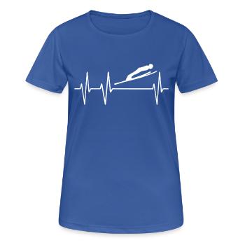 Skispringen Skispringer Herzschlag Herz Puls Skier - Frauen T-Shirt atmungsaktiv - Royalblau - Vorne - AI Model Female 172 light (172cm)