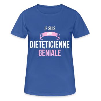 je suis une Dieteticienne - T-shirt respirant Femme - bleu royal - Devant - AI Model Female 172 light (172cm)