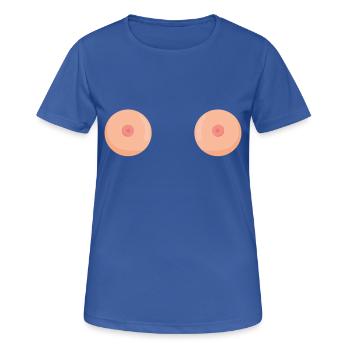 boobs brüste - Frauen T-Shirt atmungsaktiv - Royalblau - Vorne - AI Model Female 172 light (172cm)