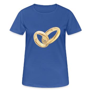 Der goldene Ehering - Frauen T-Shirt atmungsaktiv - Royalblau - Vorne - AI Model Female 172 light (172cm)