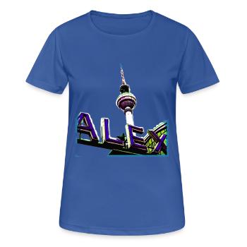 Alex Blau - Frauen T-Shirt atmungsaktiv - Royalblau - Vorne - AI Model Female 172 light (172cm)