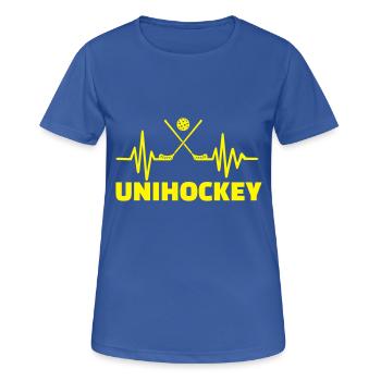Unihockey - Frauen T-Shirt atmungsaktiv - Royalblau - Vorne - AI Model Female 172 light (172cm)