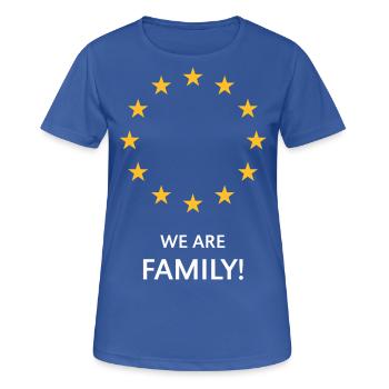 Europe – Nous sommes une famille! (Europe) - T-shirt respirant Femme - bleu royal - Devant - AI Model Female 172 light (172cm)