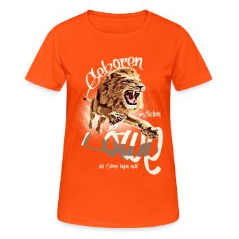 löwe sternzeichen BDAY geburtstag vintage - Frauen T-Shirt atmungsaktiv - Neonorange - Vorne - AI Model Female 172 dark (172cm)
