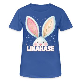 Nom Lina Rabbit Linahase Nom de l’animal - T-shirt respirant Femme - bleu royal - Devant - AI Model Female 172 light (172cm)