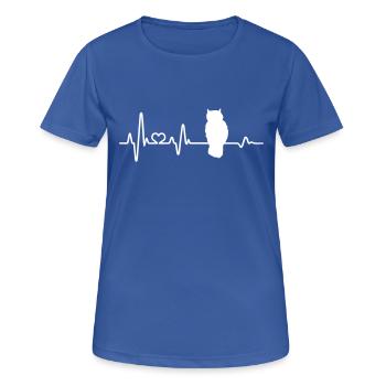 Eule Herzschlag Eulenliebhaber Geschenkidee Kauz - Frauen T-Shirt atmungsaktiv - Royalblau - Vorne - AI Model Female 172 light (172cm)