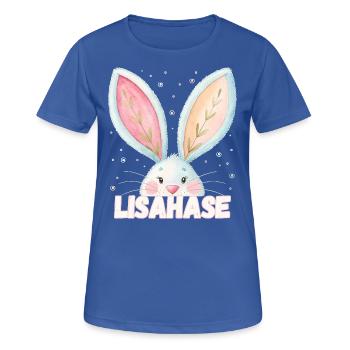 Nom Lisa Lapin Lisahase Nom de l’animal - T-shirt respirant Femme - bleu royal - Devant - AI Model Female 172 light (172cm)