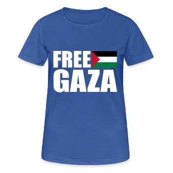 Free gaza - T-shirt respirant Femme - bleu royal - Devant - AI Model Female 172 light (172cm)