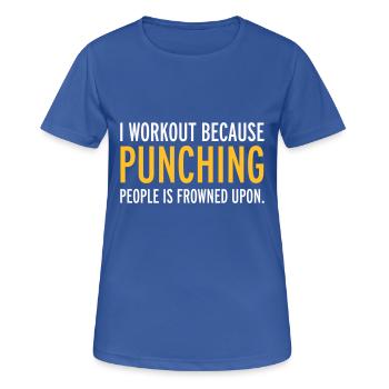 Workout - Women's Breathable T-Shirt - royal blue - Front - AI Model Female 172 light (172cm)