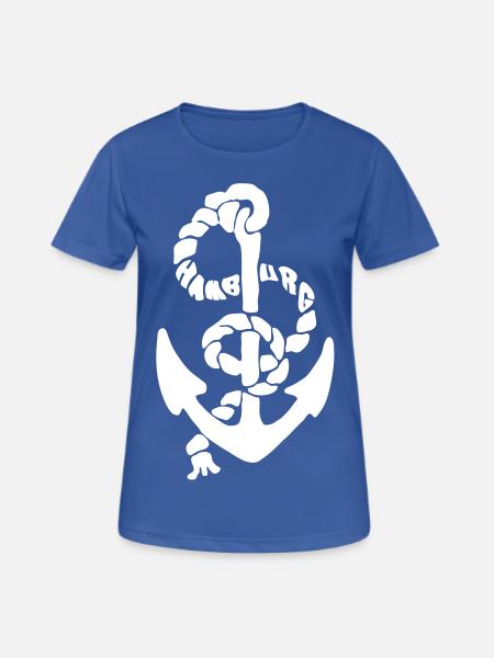 Hamburg Anker - Frauen T-Shirt atmungsaktiv - Royalblau