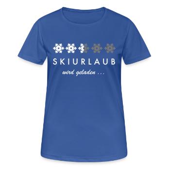 skiurlaub - Frauen T-Shirt atmungsaktiv - Royalblau - Vorne - AI Model Female 172 light (172cm)