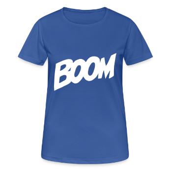 BOOM Comic-Style - Frauen T-Shirt atmungsaktiv - Royalblau - Vorne - AI Model Female 172 light (172cm)