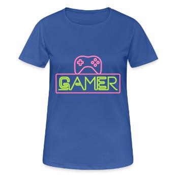 Gamer Neon - T-shirt respirant Femme - bleu royal - Devant - AI Model Female 172 light (172cm)