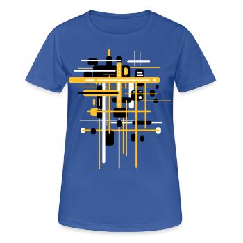 Bauhaus Baustelle - Muster Abstrakt - T-shirt respirant Femme - bleu royal - Devant - AI Model Female 172 light (172cm)