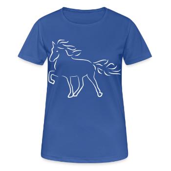 Islandpferd - Frauen T-Shirt atmungsaktiv - Royalblau - Vorne - AI Model Female 172 light (172cm)