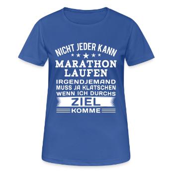 Marathon Laufen - Frauen T-Shirt atmungsaktiv - Royalblau - Vorne - AI Model Female 172 light (172cm)