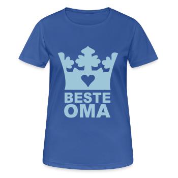 Oma - Großmutter - Frauen T-Shirt atmungsaktiv - Royalblau - Vorne - AI Model Female 172 light (172cm)