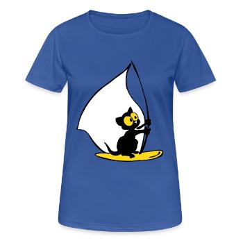 Georgie voiles chaton - T-shirt respirant Femme - bleu royal - Devant - AI Model Female 172 light (172cm)