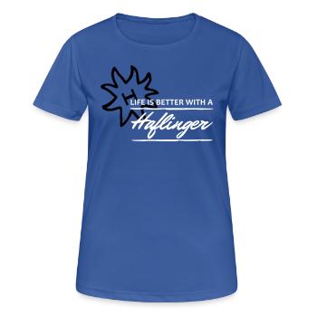 Haflinger - better life - Frauen T-Shirt atmungsaktiv - Royalblau - Vorne - AI Model Female 172 light (172cm)