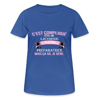 Preparatrice - T-shirt respirant Femme - bleu royal - Devant - AI Model Female 172 light (172cm)