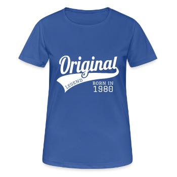1980 80 présente année anniversaire bday né - cadeau - T-shirt respirant Femme - bleu royal - Devant - AI Model Female 172 light (172cm)