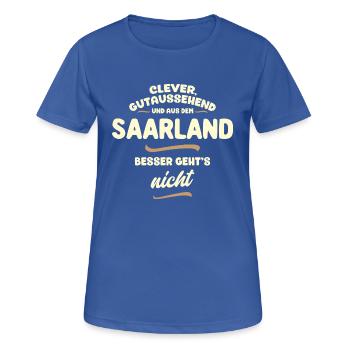 Clever, gutaussehend und aus dem Saarland... - Frauen T-Shirt atmungsaktiv - Royalblau - Vorne - AI Model Female 172 light (172cm)
