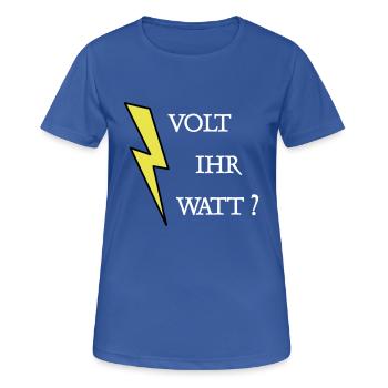 Volt Ihr Watt - Frauen T-Shirt atmungsaktiv - Royalblau - Vorne - AI Model Female 172 light (172cm)