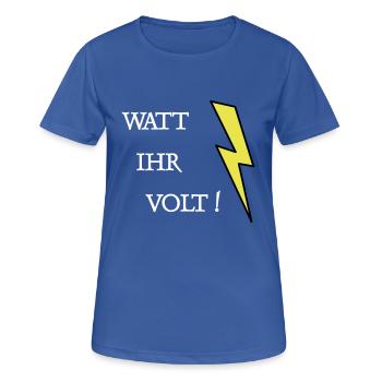 Watt Ihr Volt - Frauen T-Shirt atmungsaktiv - Royalblau - Vorne - AI Model Female 172 light (172cm)