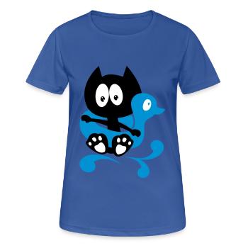 It's bath time! humor cat bathing - Women's Breathable T-Shirt - royal blue - Front - AI Model Female 172 light (172cm)