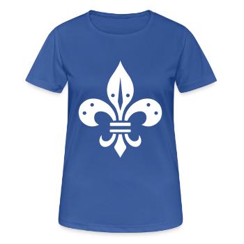 Fleur de lis Design - Frauen T-Shirt atmungsaktiv - Royalblau - Vorne - AI Model Female 172 light (172cm)
