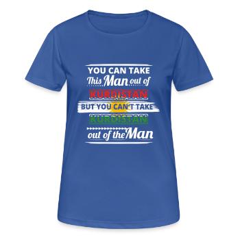 Geschenk aus Ghetto 01 liebe mann heimat KURDISTAN - Frauen T-Shirt atmungsaktiv - Royalblau - Vorne - AI Model Female 172 light (172cm)