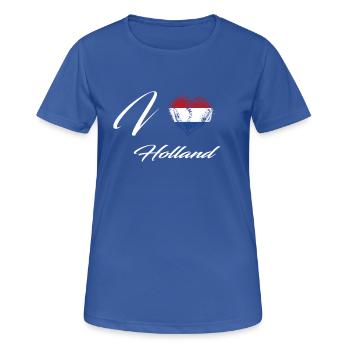 I Love Home Country Flag Roots Holland - Women's Breathable T-Shirt - royal blue - Front - AI Model Female 172 light (172cm)