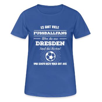 Dresden - Frauen T-Shirt atmungsaktiv - Royalblau - Vorne - AI Model Female 172 light (172cm)