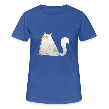 mollige Katze - Frauen T-Shirt atmungsaktiv - Royalblau - Vorne - AI Model Female 172 light (172cm)