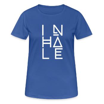 Atmen, Einatmen - Frauen T-Shirt atmungsaktiv - Royalblau - Vorne - AI Model Female 172 light (172cm)