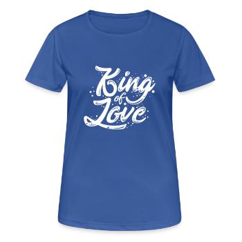 LE ROI DE L'AMOUR - T-shirt respirant Femme - bleu royal - Devant - AI Model Female 172 light (172cm)